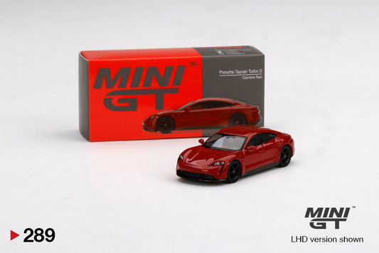 Mini GT Porsche Taycan Turbo S Carmine Red RHD