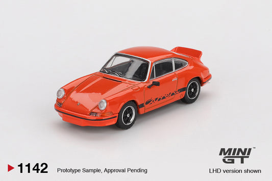 Mini GT Porsche 911 Carrera RS 2.7 Tangerine with Black Livery