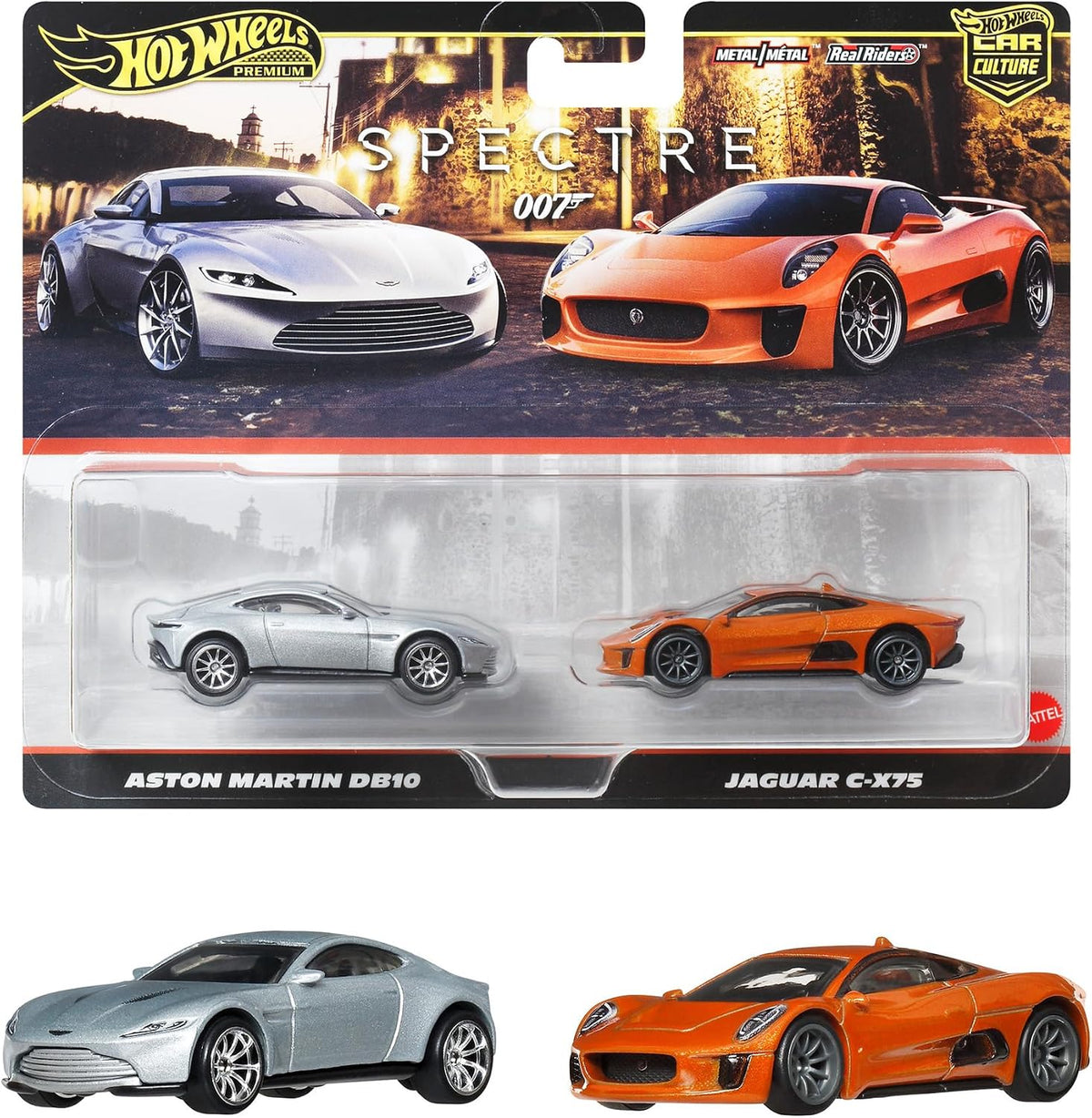 Hot Wheels Premium 2-Pack 007 Spectre Aston Martin DB10 / Jaguar C-X75