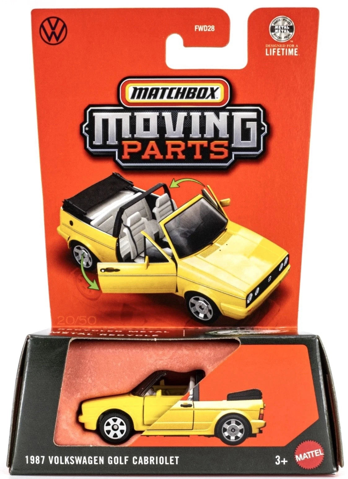 Matchbox 2026 Moving Parts 1987 Volkswagen Golf Cabriolet